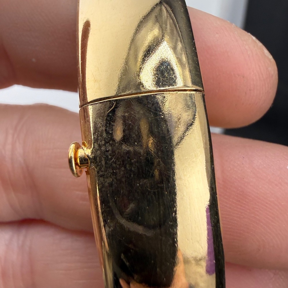 Vintage Bangle Bracelet Gold Tone 7.5" - Picture 4 of 11